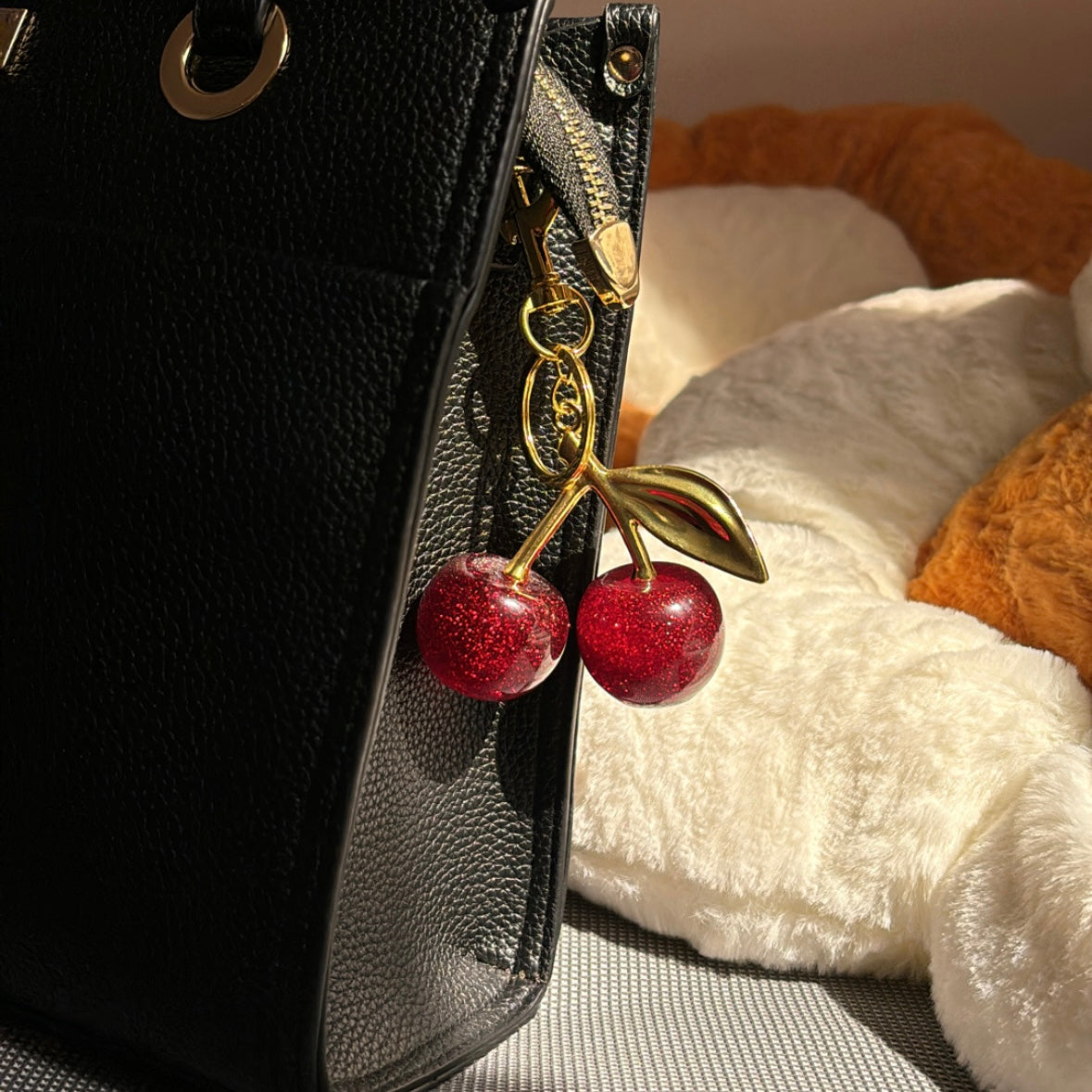 Cherry bag charm