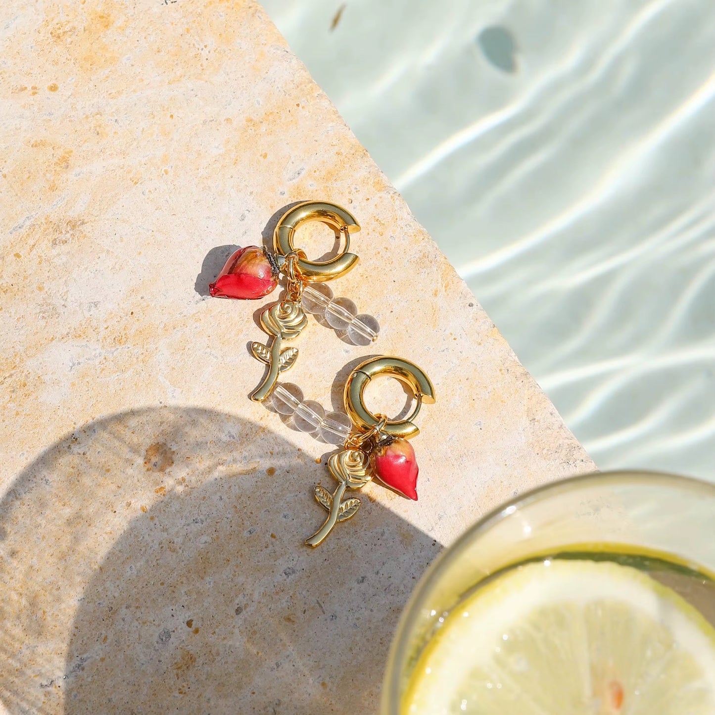 Rosette earrings