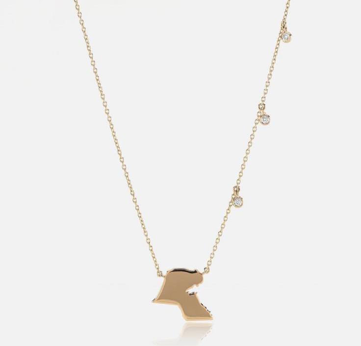 Kuwait map necklace