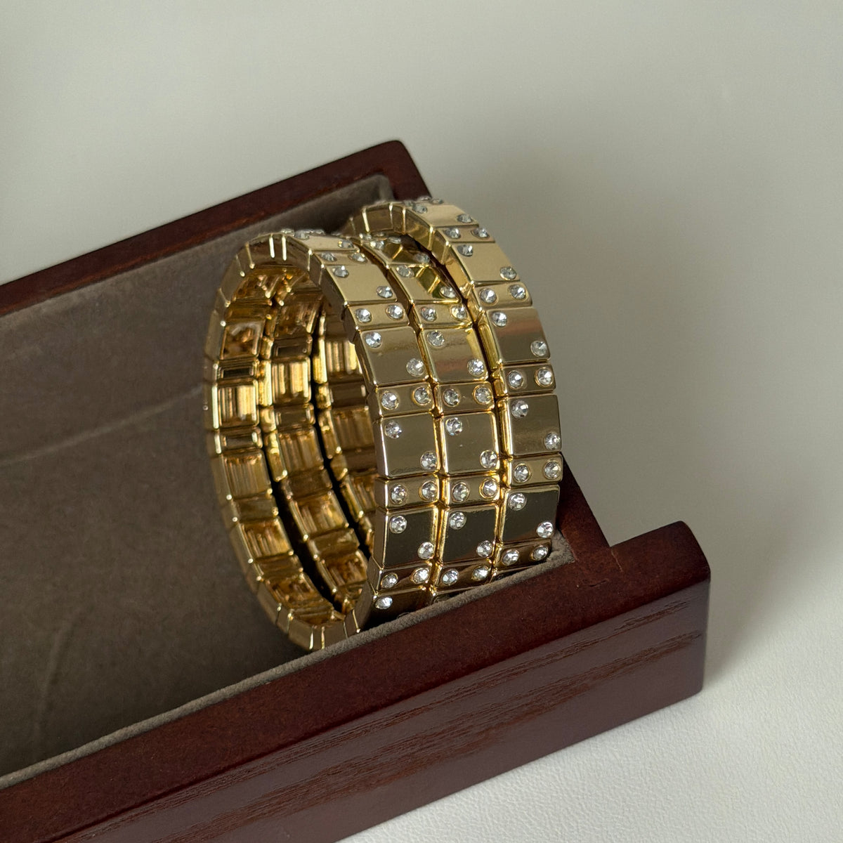 Selin stretchable bracelets (3 pieces) Golden