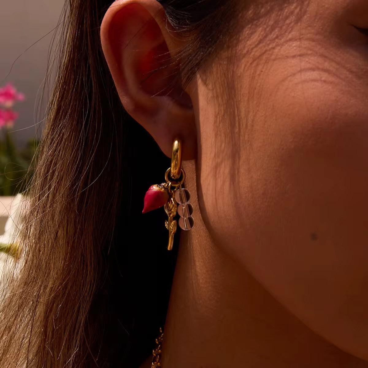 Rosette earrings