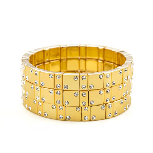 Selin stretchable bracelets (3 pieces) Golden