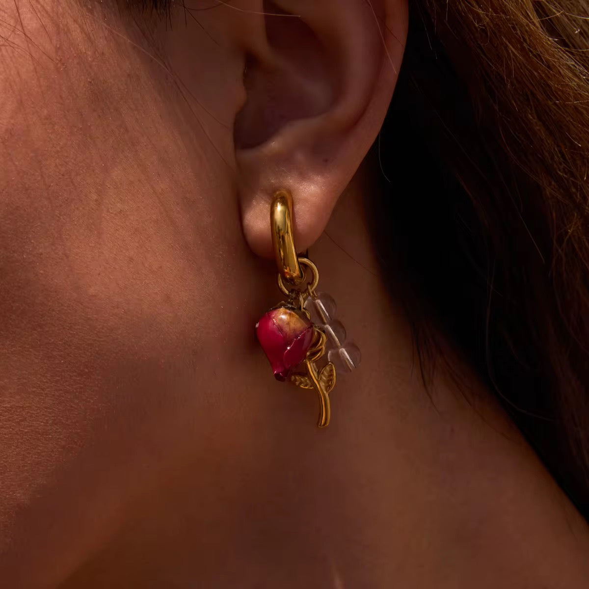 Rosette earrings