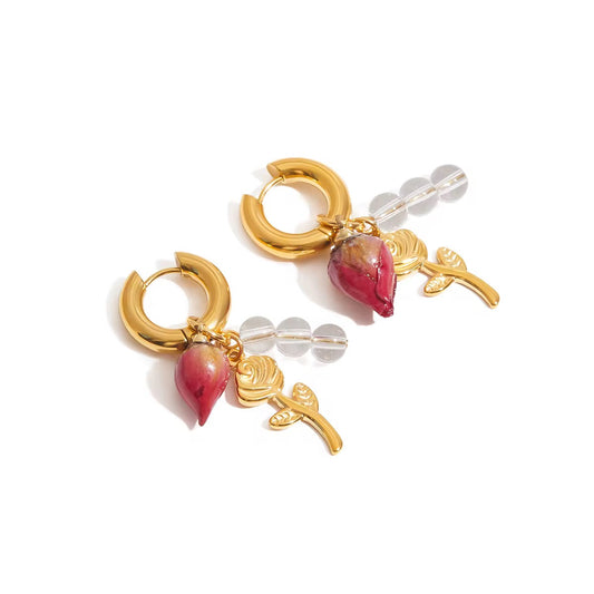 Rosette earrings